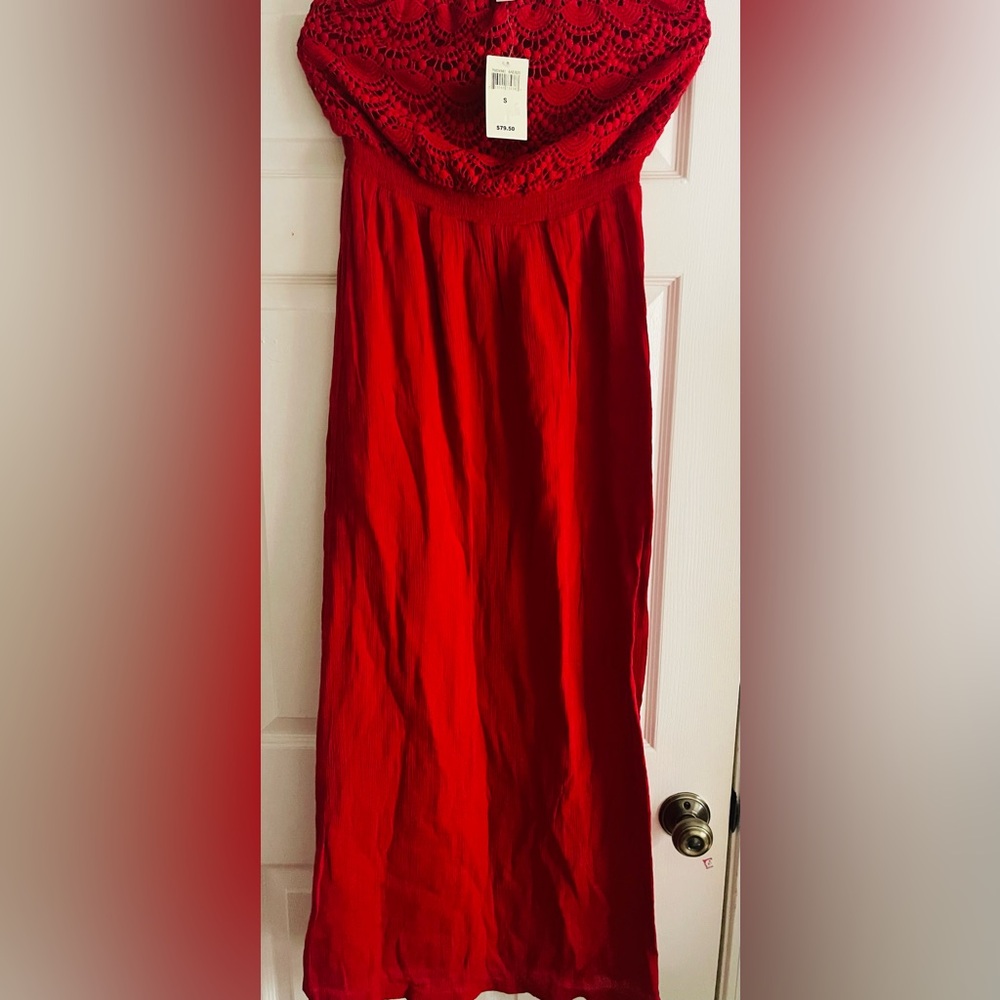 Lucky Brand Strapless Lace Detail Dress